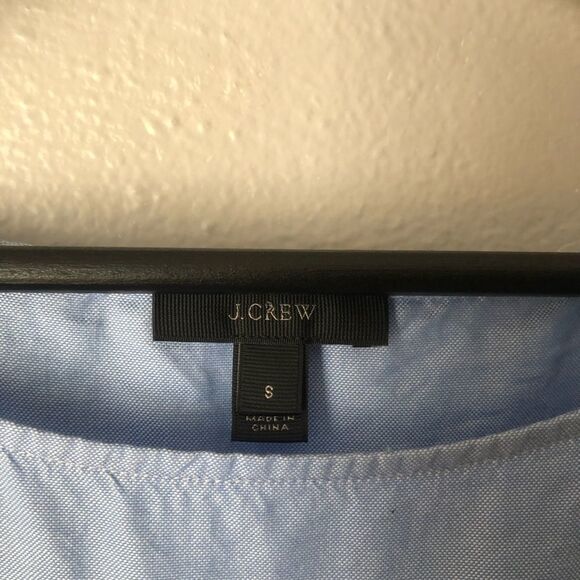 J Crew light blue chambray drawstring waist tunic blouse size small 100% cotton - Picture 5 of 8